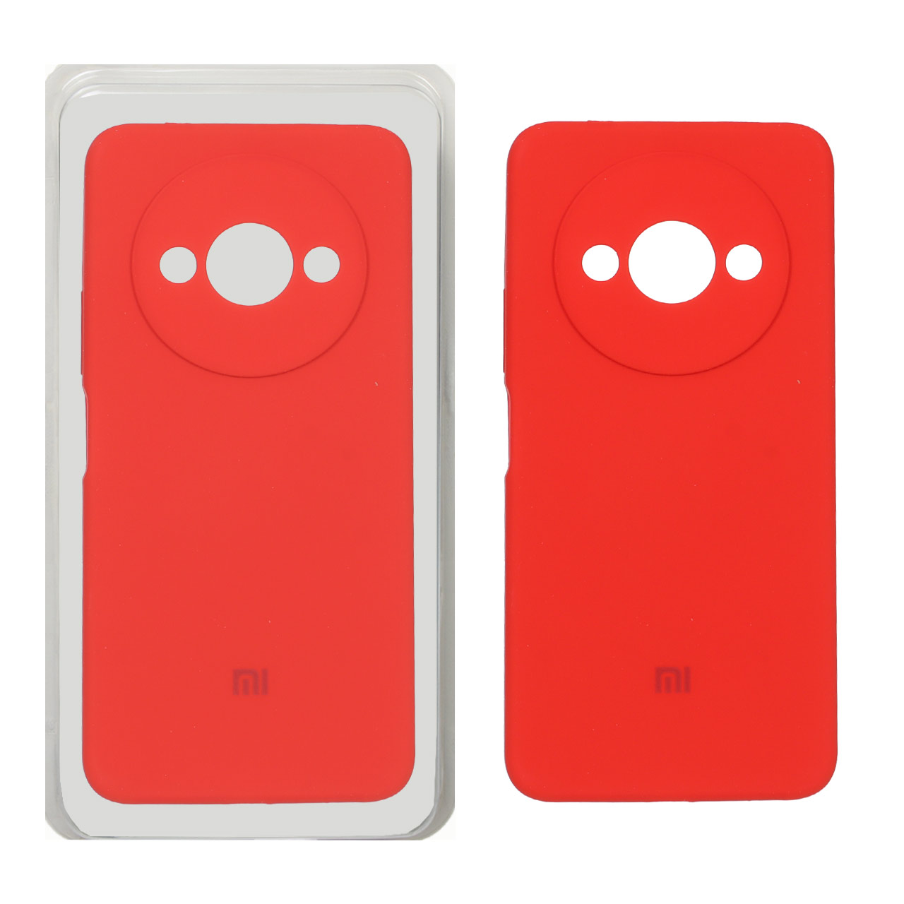 قاب سیلیکونی پاک کنی محافظ لنزدار اورجینال Xiaomi Redmi A3 / A3x / Poco C61 - قرمز (پک اصلی)